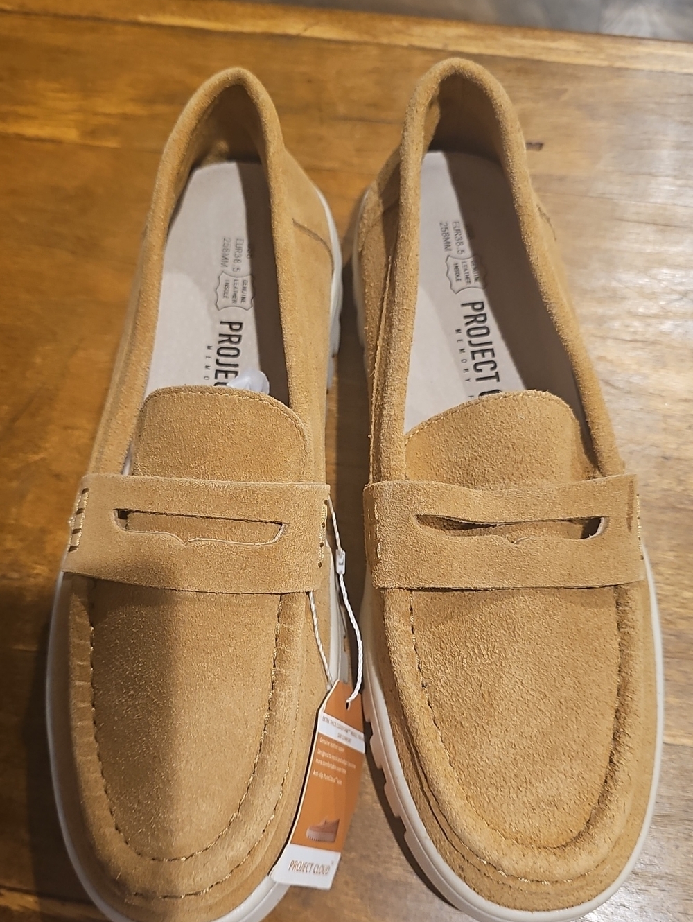 New! Women's Project Cloude Suede Loafers in Golden Tan_Size 8